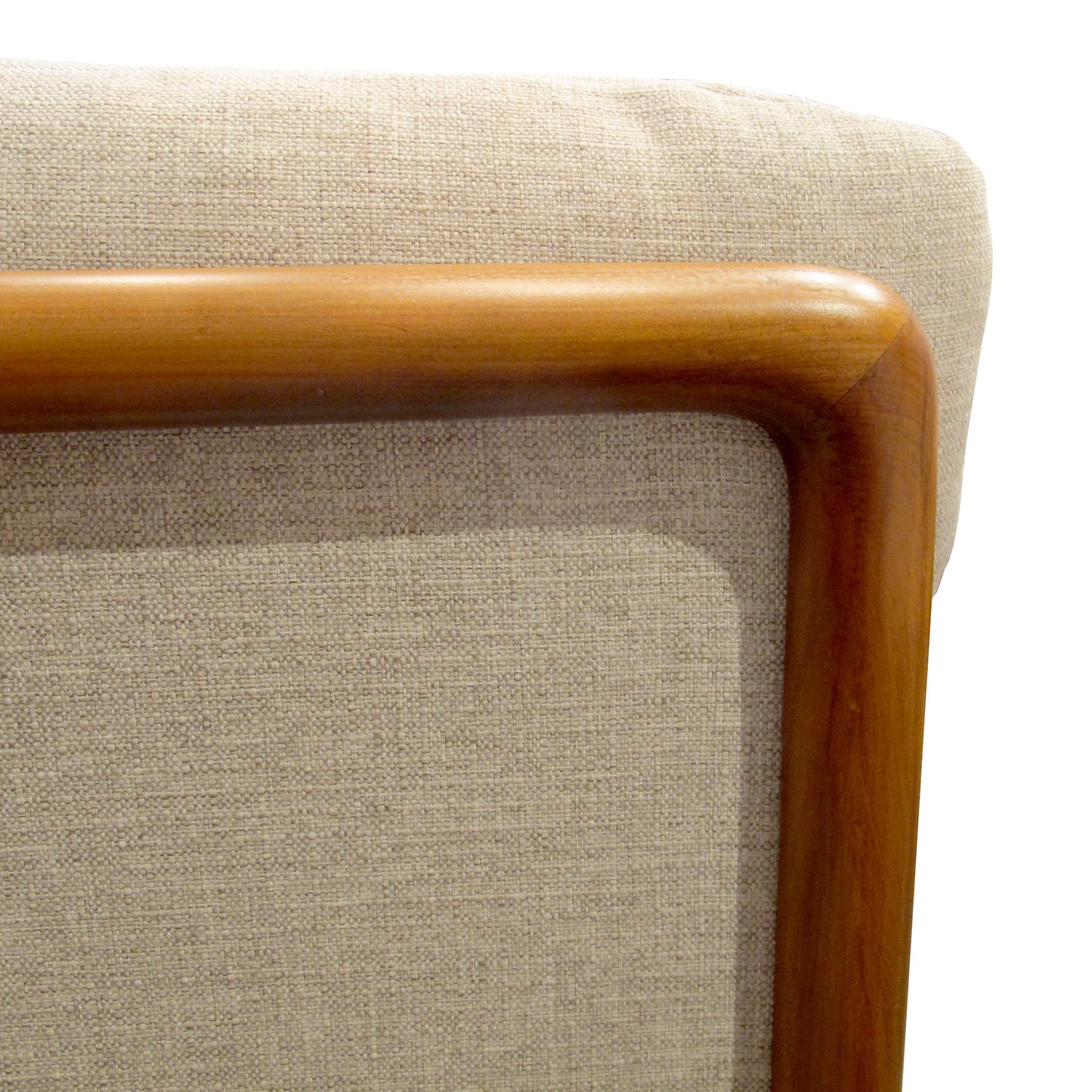 1960s Large Pair of Armchairs with Curved Teak Frame, German