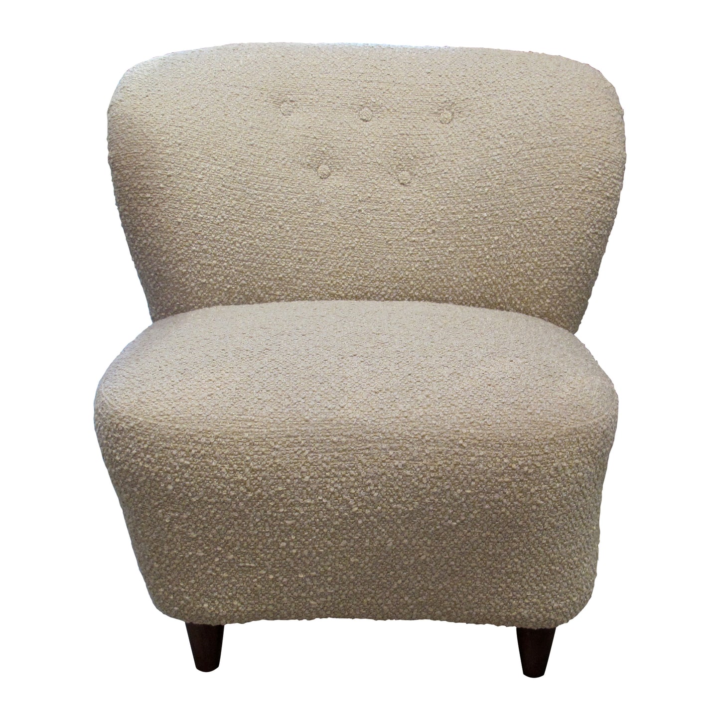 Pair of Vintage Finnish Lounge Chairs in Textured Beige Fabric