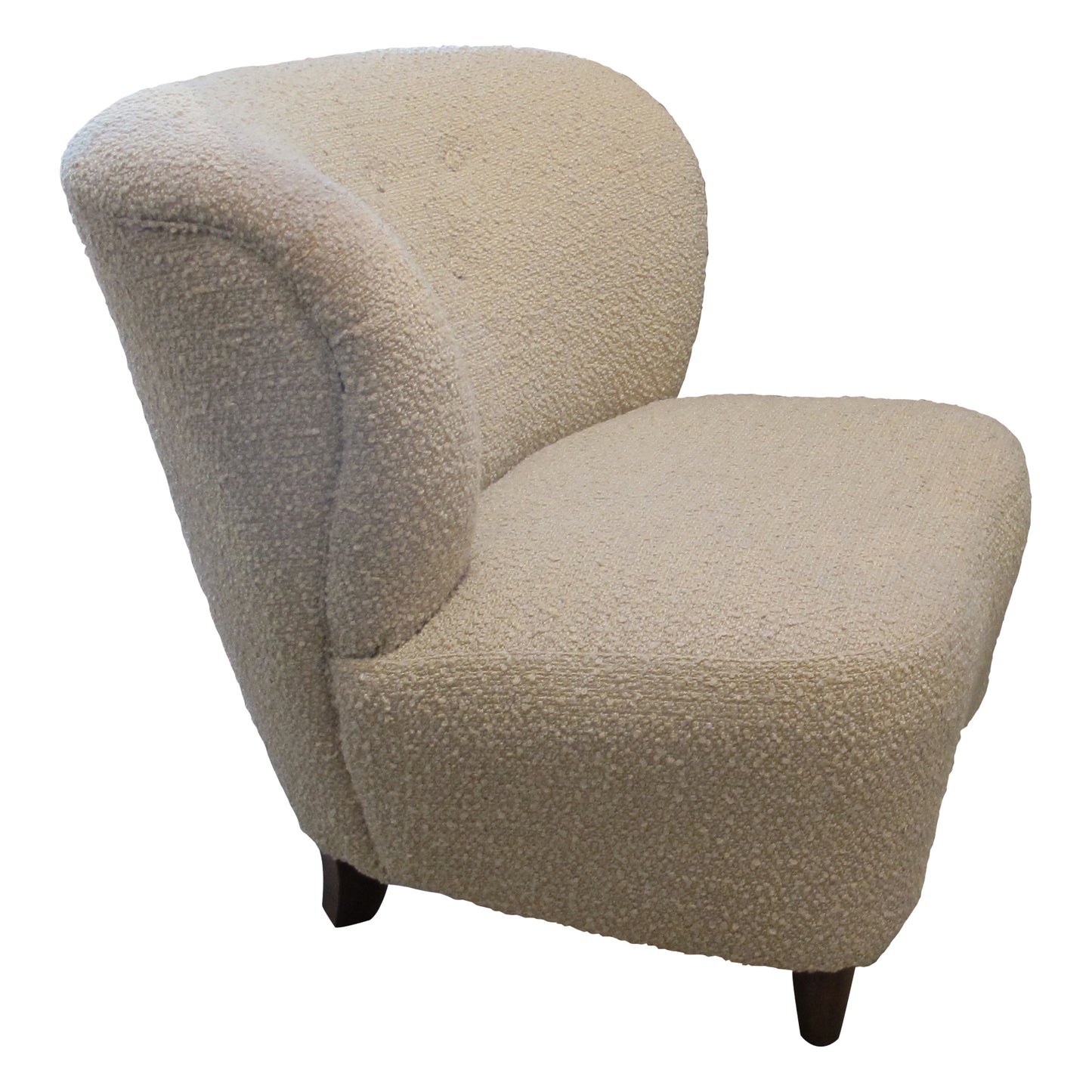 Pair of Vintage Finnish Lounge Chairs in Textured Beige Fabric