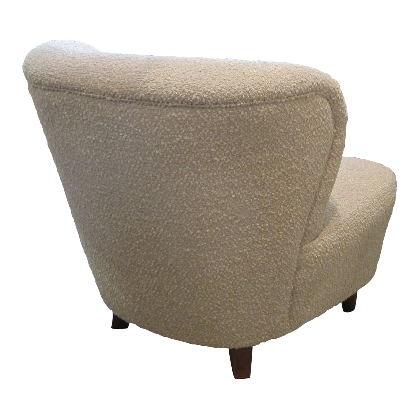 Pair of Vintage Finnish Lounge Chairs in Textured Beige Fabric