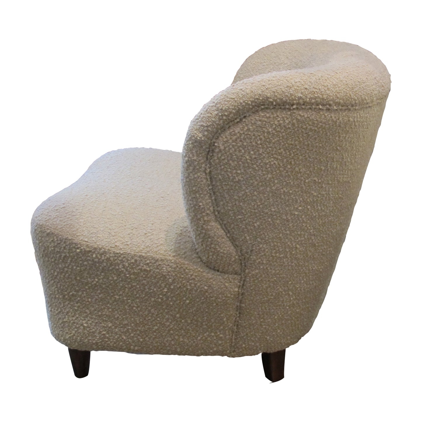 Pair of Vintage Finnish Lounge Chairs in Textured Beige Fabric