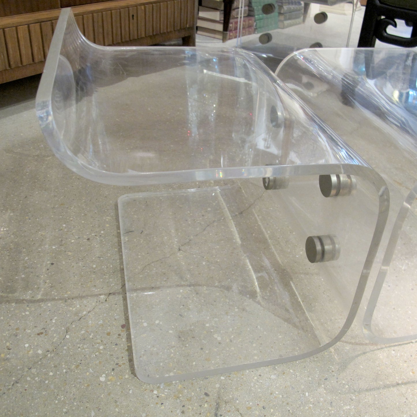 Pair of American Perspex Stools with Zebra Cushions, 1970s