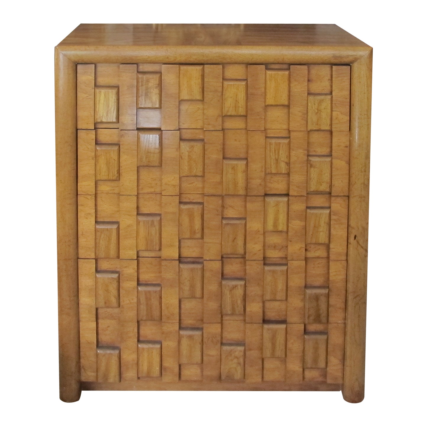 Brutalist 1960s Walnut Tallboy - Chest of Drawers