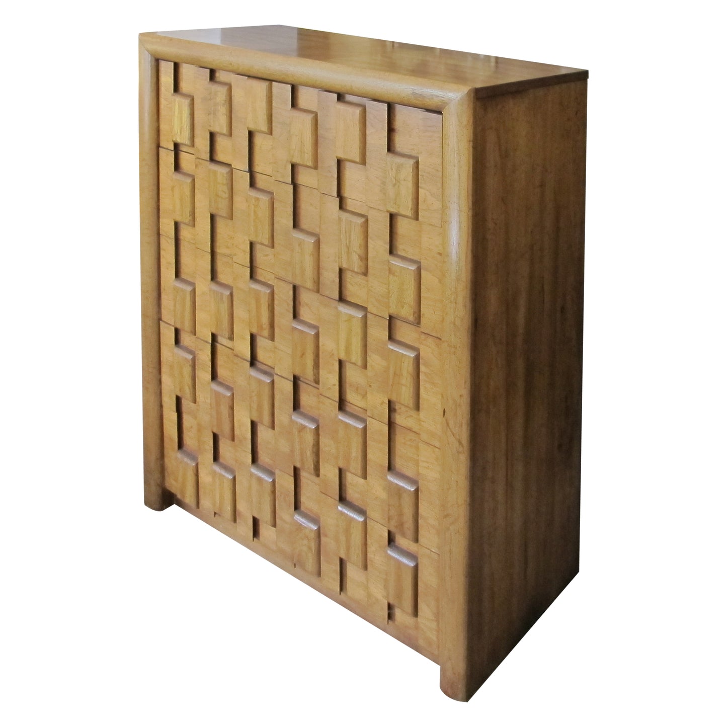 Brutalist 1960s Walnut Tallboy - Chest of Drawers