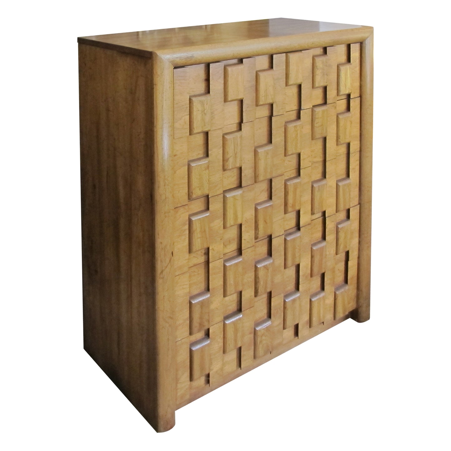 Brutalist 1960s Walnut Tallboy - Chest of Drawers