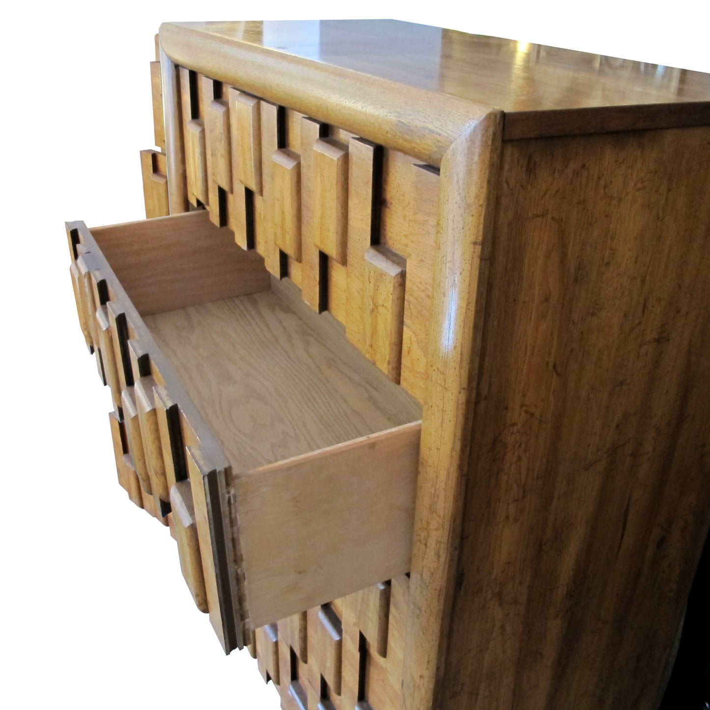 Brutalist 1960s Walnut Tallboy - Chest of Drawers