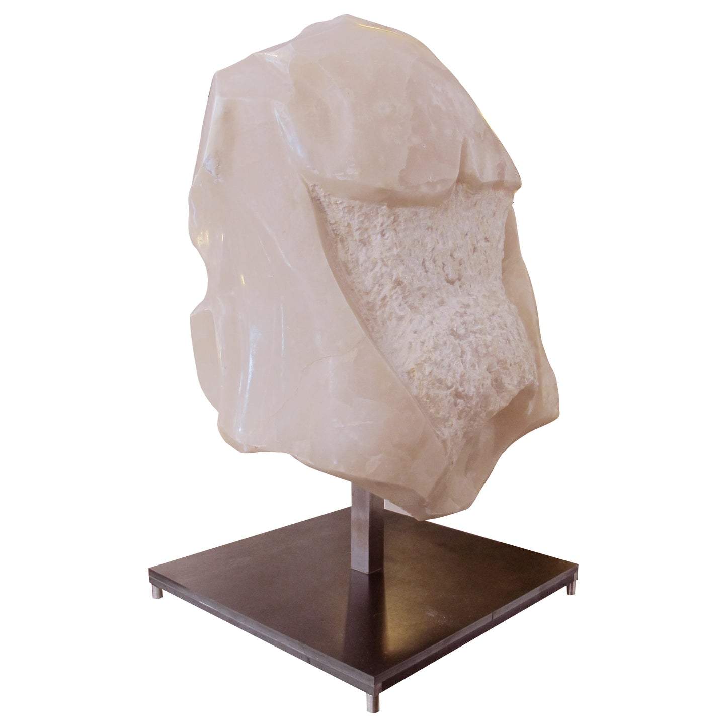 Large Mid-Century Italian Alabaster Abstract Torso Sculpture