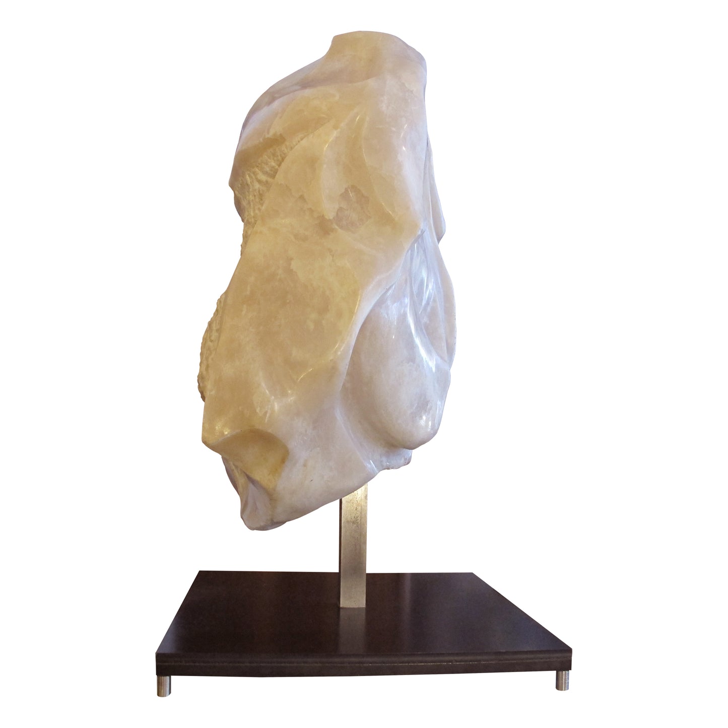 Large Mid-Century Italian Alabaster Abstract Torso Sculpture