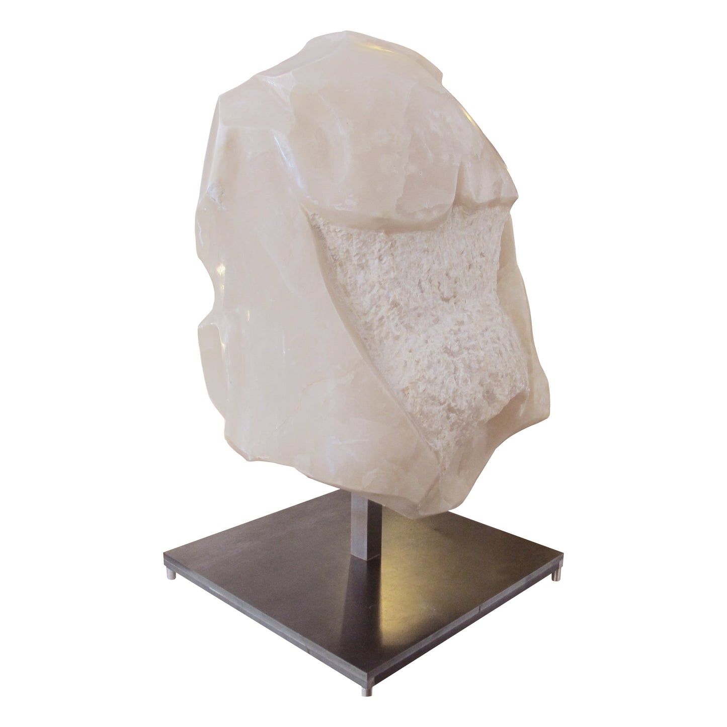 Large Mid-Century Italian Alabaster Abstract Torso Sculpture