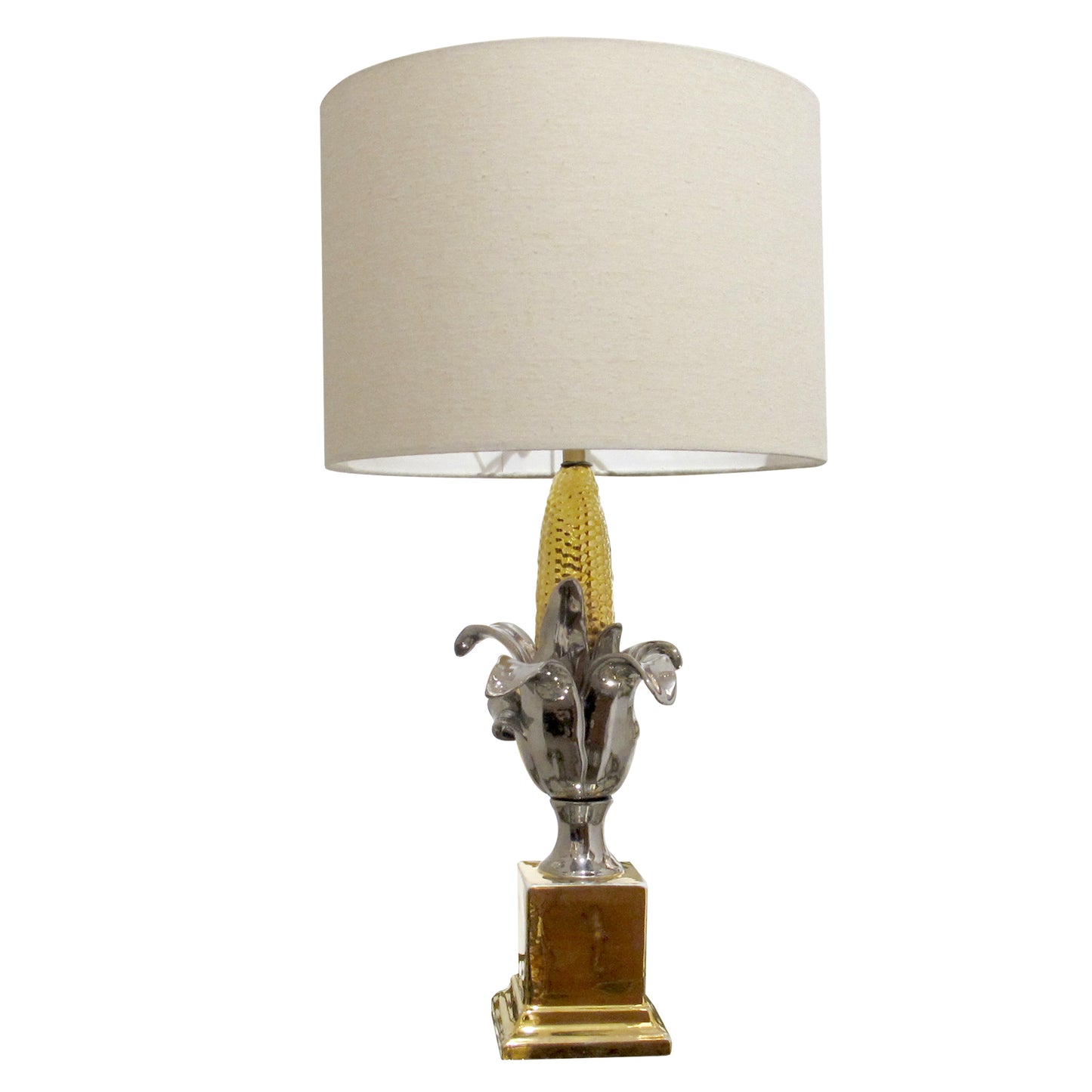 Pair of French 1970s Glazed Ceramic Table Lamps in the Style of Maison Charles