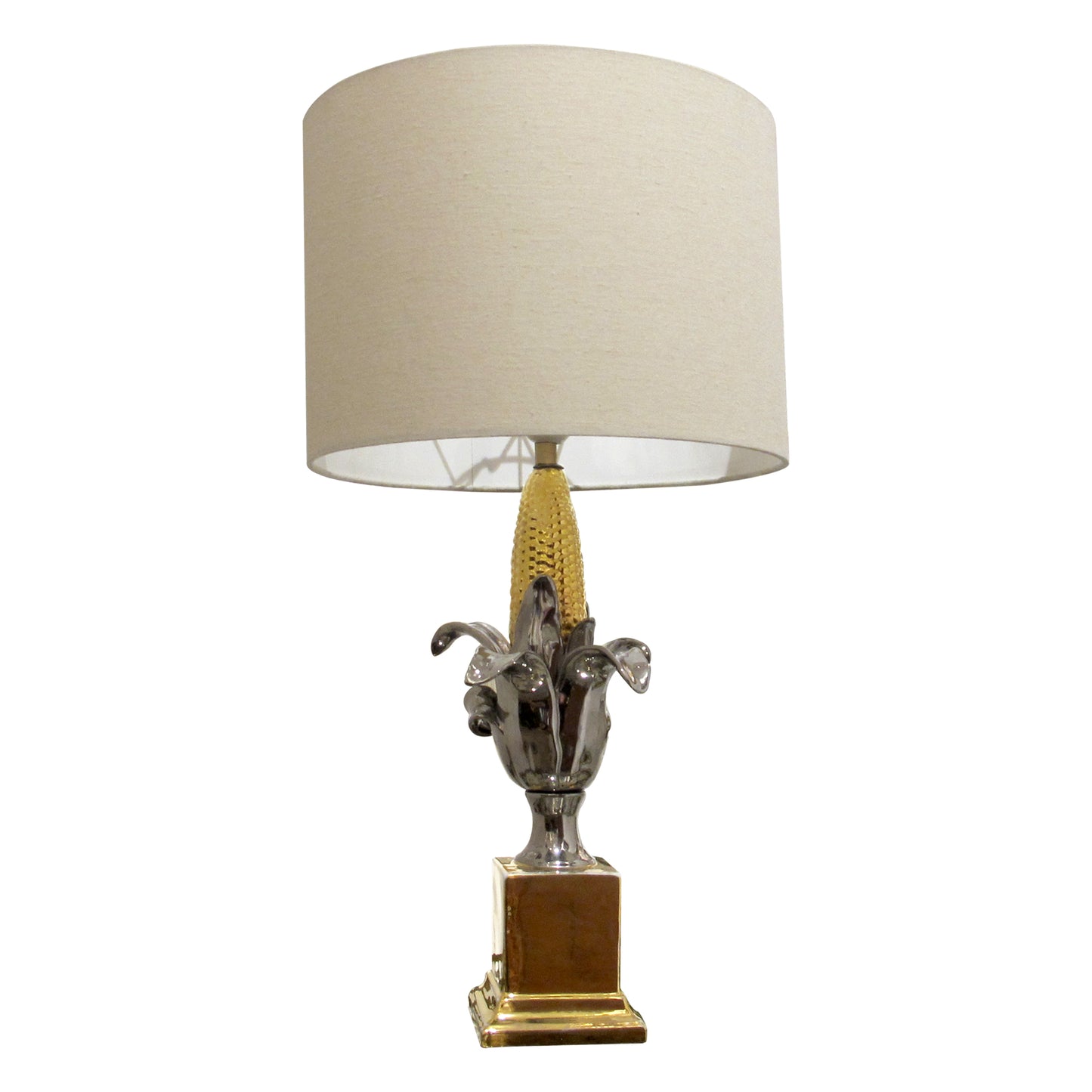 Pair of French 1970s Glazed Ceramic Table Lamps in the Style of Maison Charles