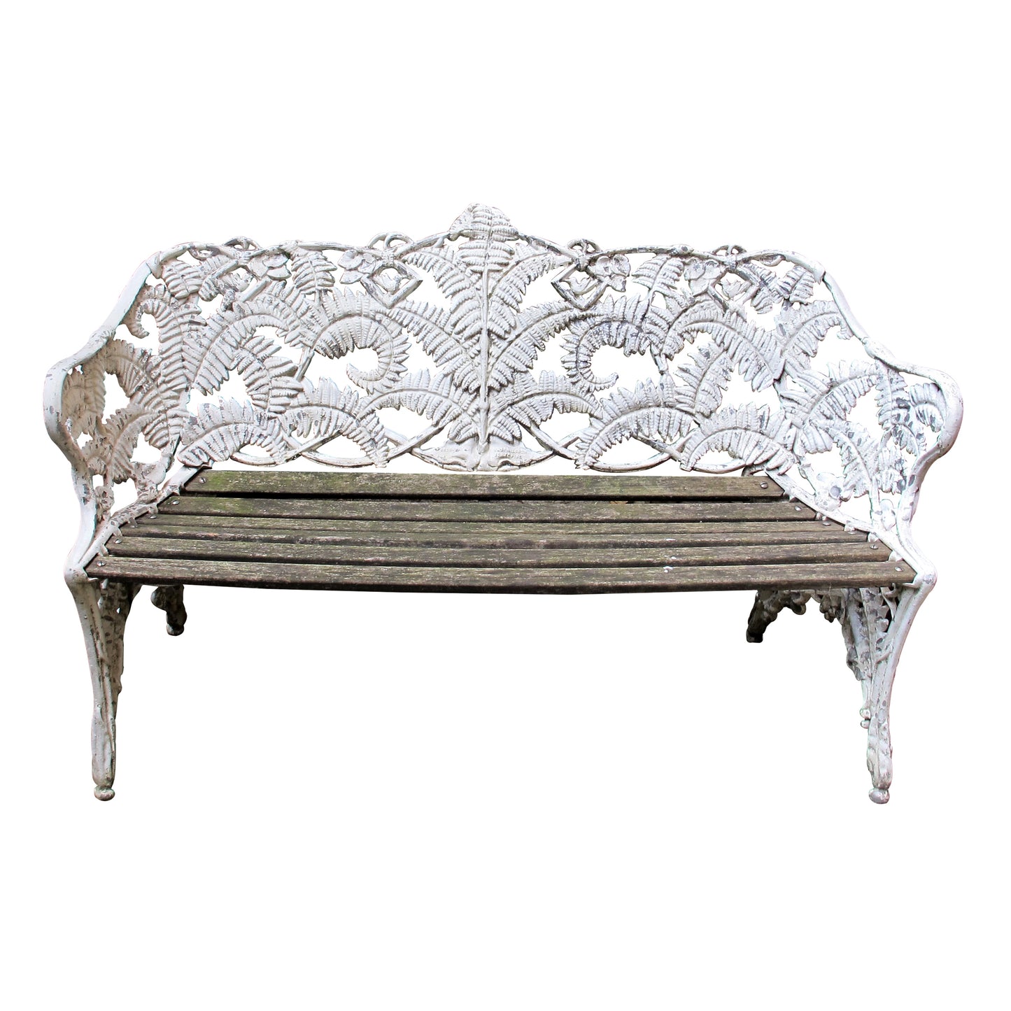 Decorative Swedish Garden Bench, Mid-Century, Foliate Design