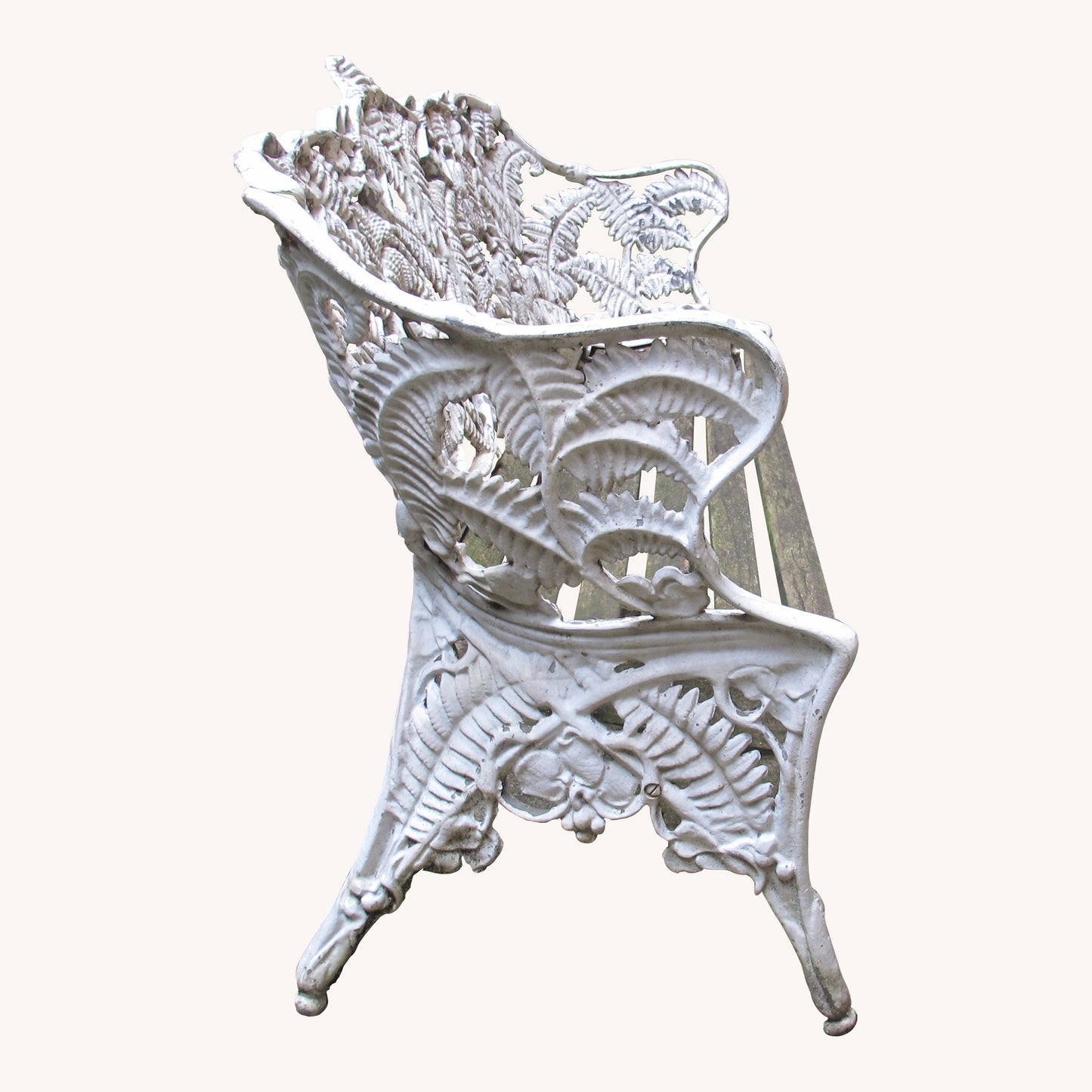 Decorative Swedish Garden Bench, Mid-Century, Foliate Design