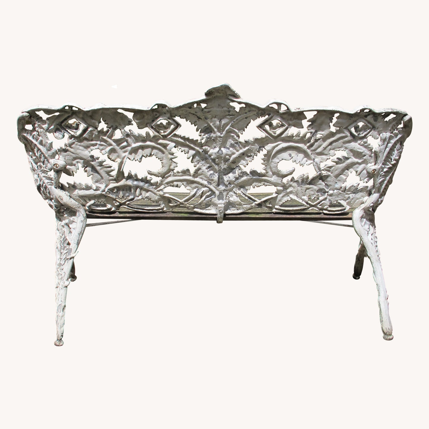 Decorative Swedish Garden Bench, Mid-Century, Foliate Design