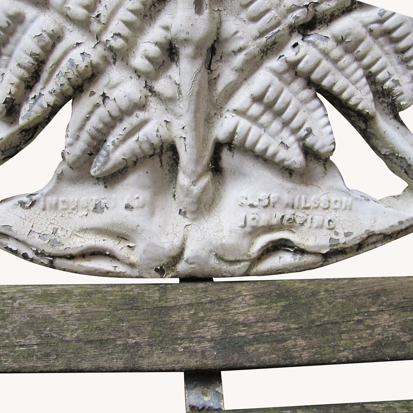 Decorative Swedish Garden Bench, Mid-Century, Foliate Design
