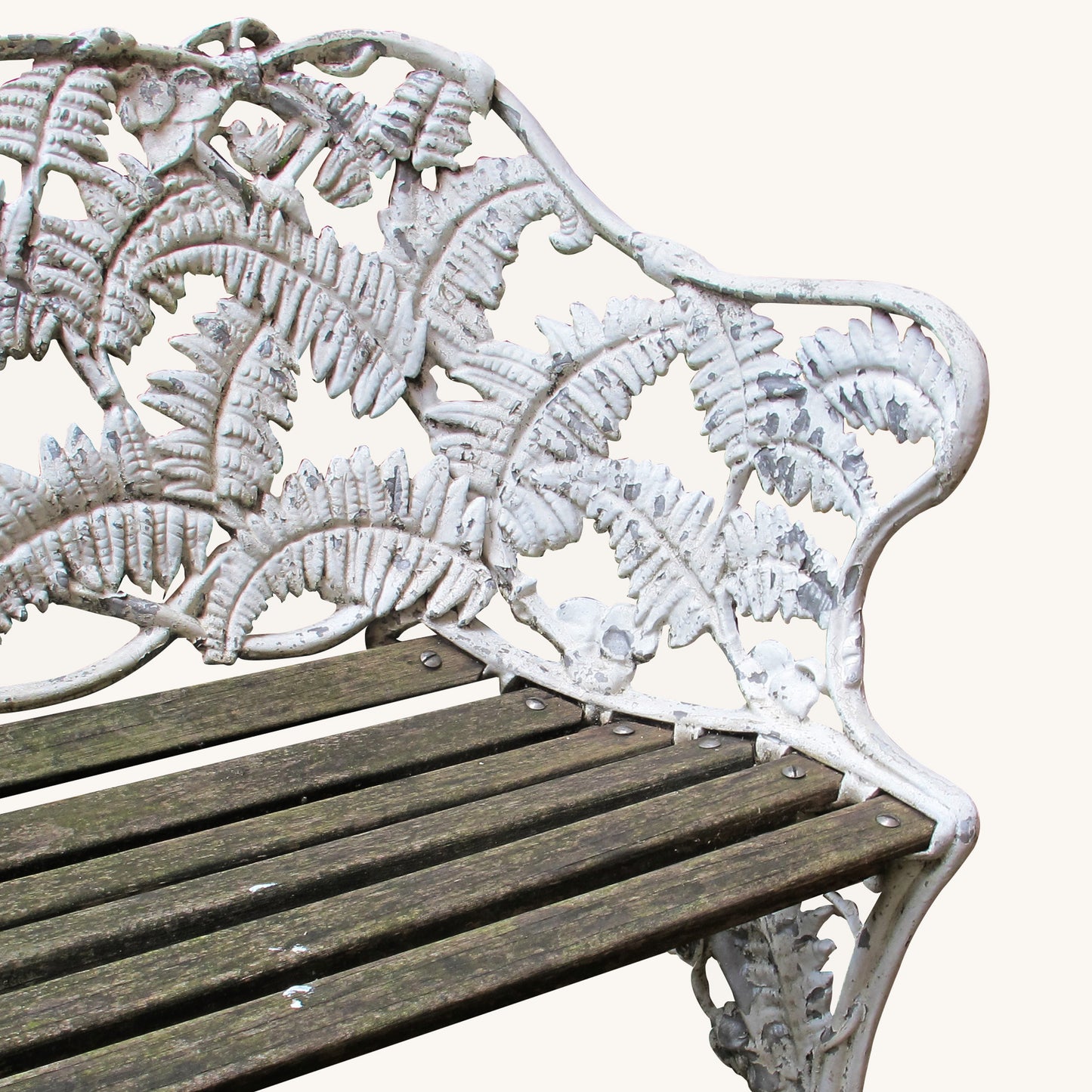 Decorative Swedish Garden Bench, Mid-Century, Foliate Design