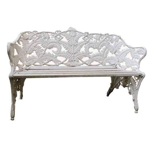 Swedish Mid-Century White Painted Garden Bench