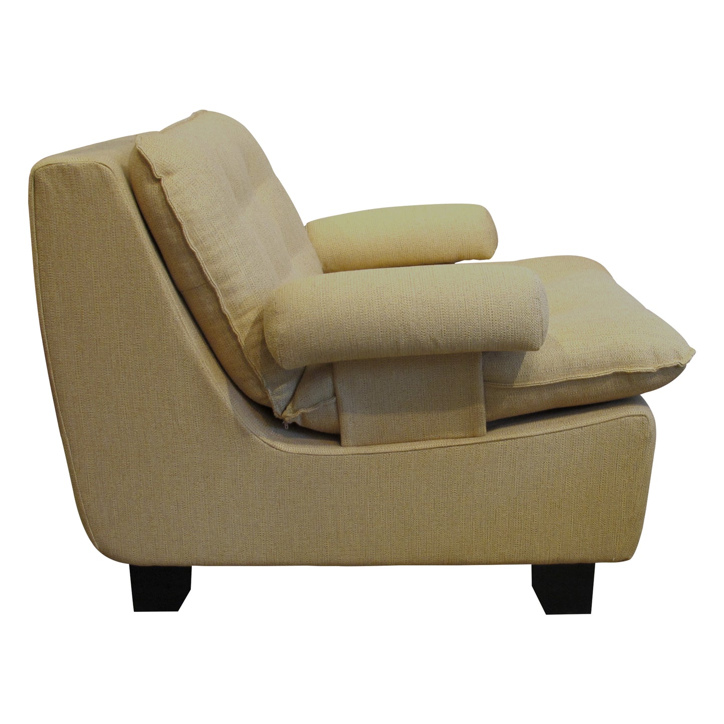 Pair of Vintage French Armchairs in Yellow Upholstery