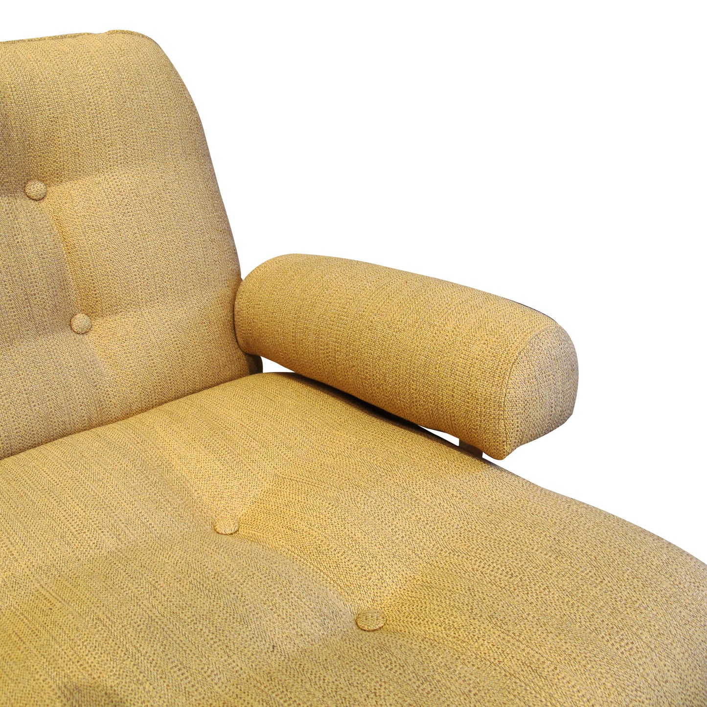Pair of Vintage French Armchairs in Yellow Upholstery