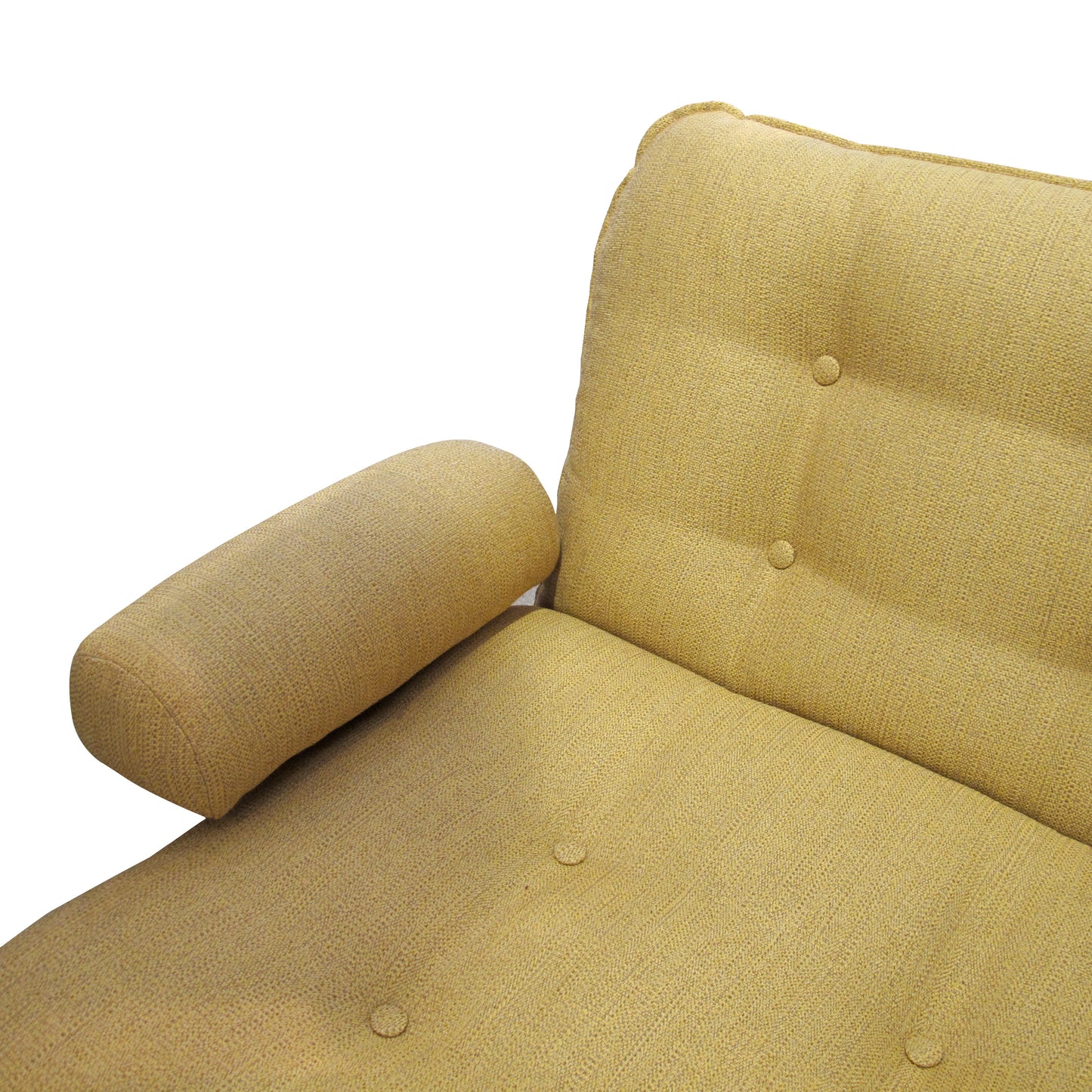 Pair of Vintage French Armchairs in Yellow Upholstery