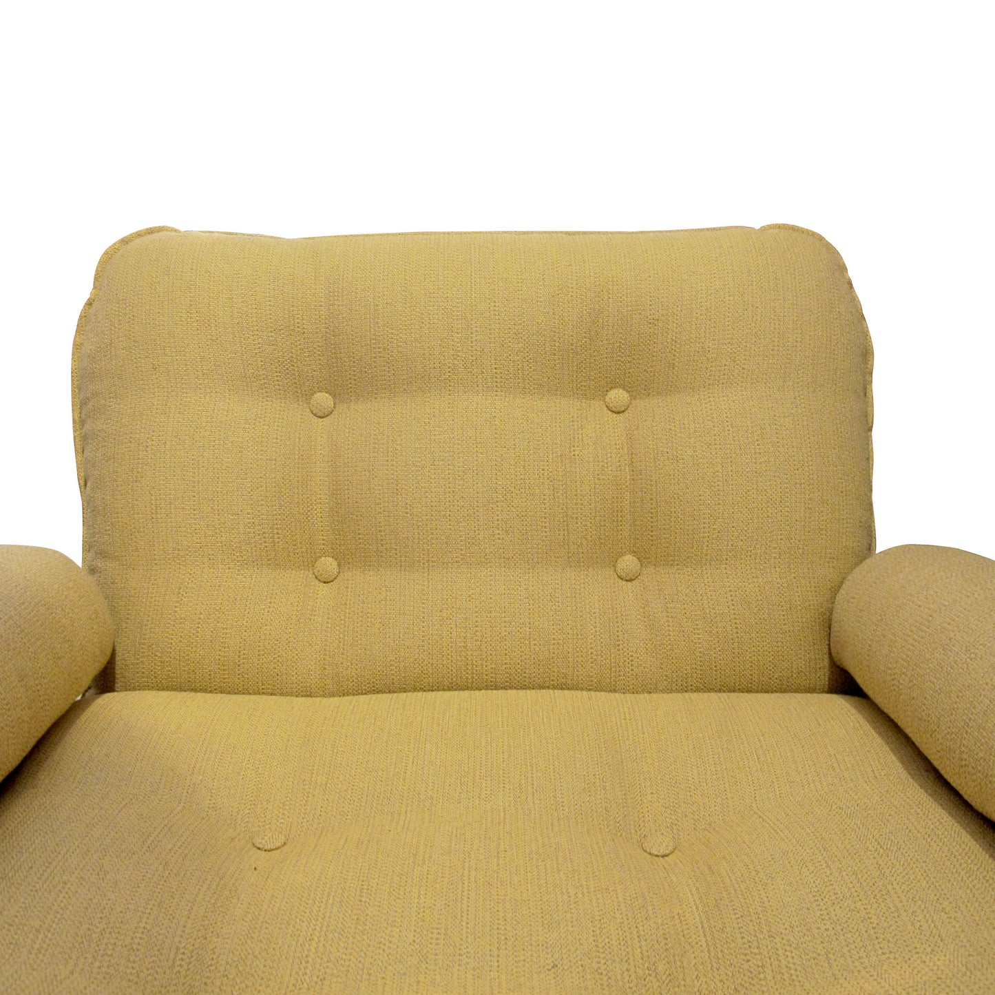 Pair of Vintage French Armchairs in Yellow Upholstery