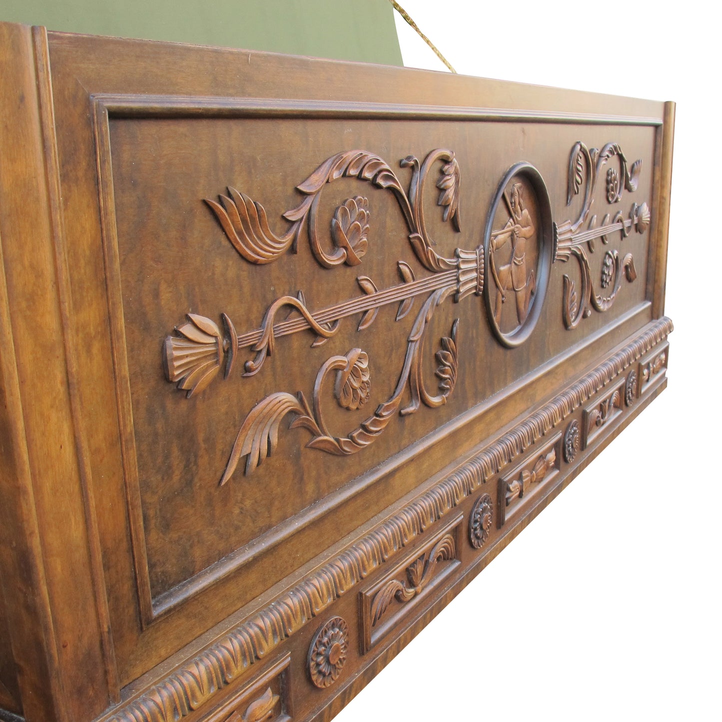 Mid-century Swedish Bench - Coffer - Blanket Box with Carvings