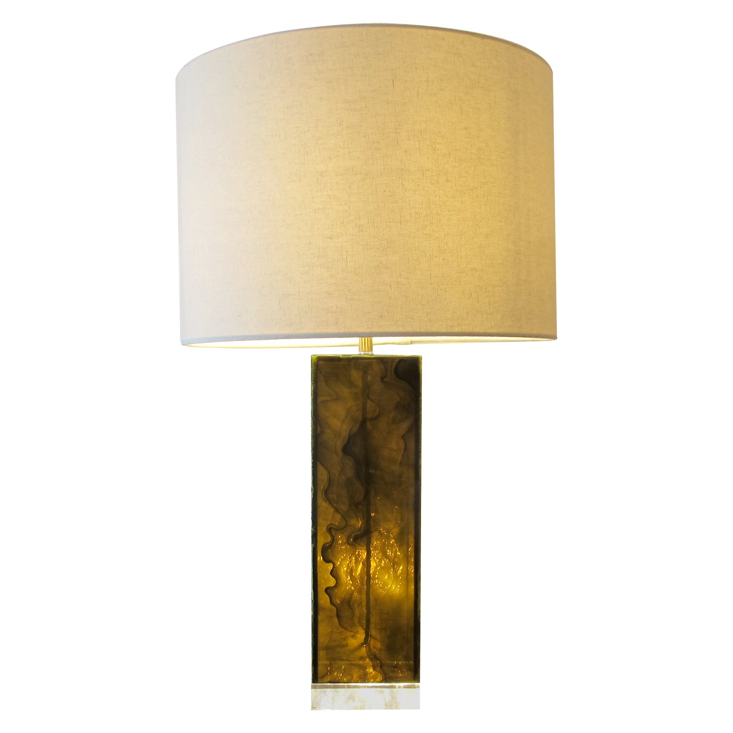 Pair of 1970s Italian Smoked Perspex Table Lamps