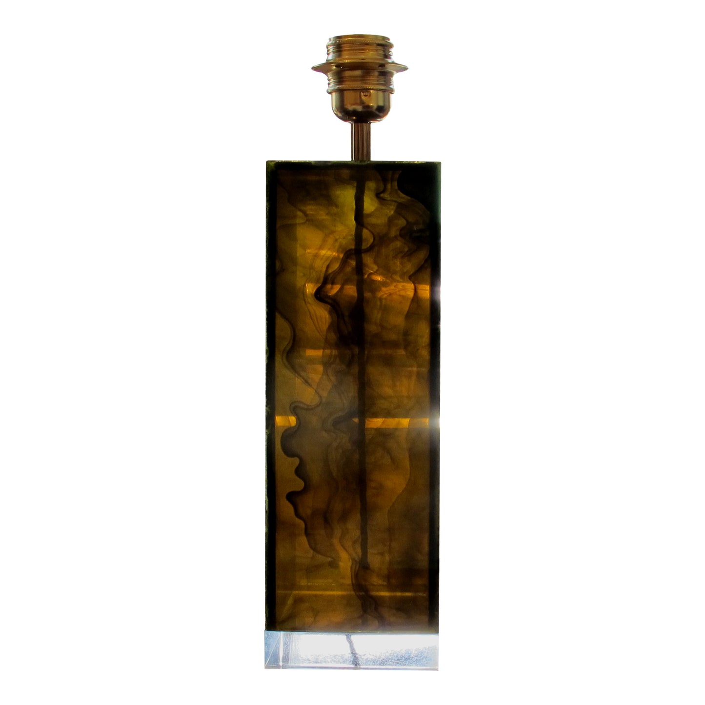 Pair of 1970s Italian Smoked Perspex Table Lamps