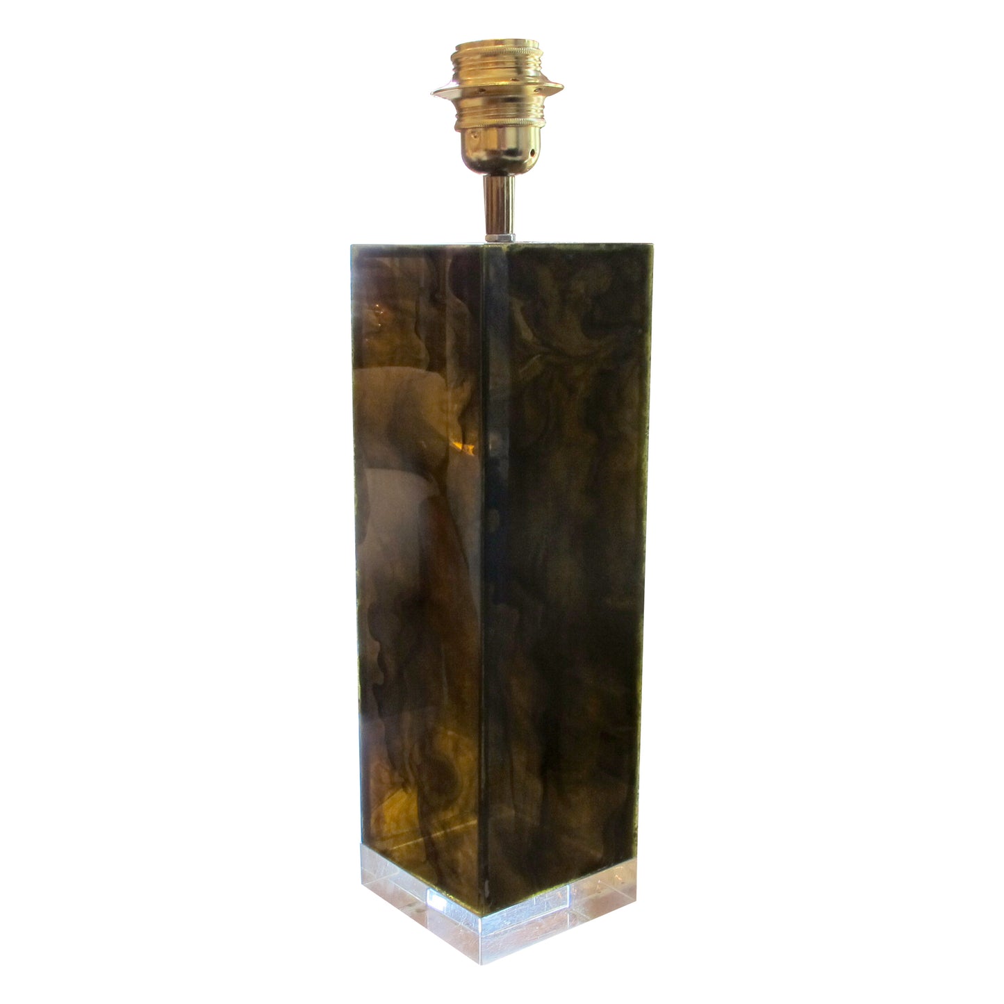 Pair of 1970s Italian Smoked Perspex Table Lamps