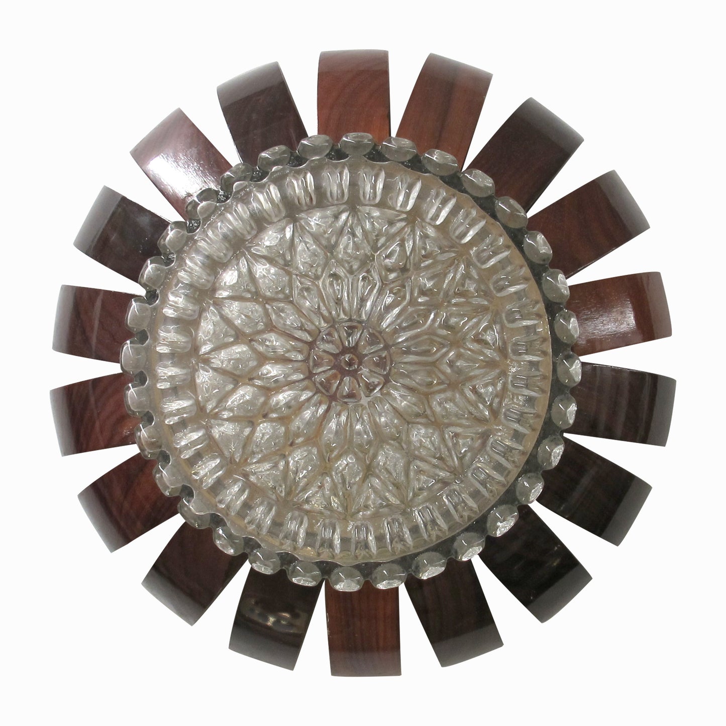 Pair of French 1960s Wall Sconces/Plafonniers with Textured Glass Shades
