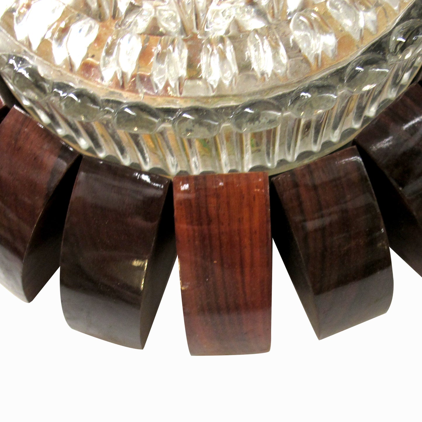 Pair of French 1960s Wall Sconces/Plafonniers with Textured Glass Shades