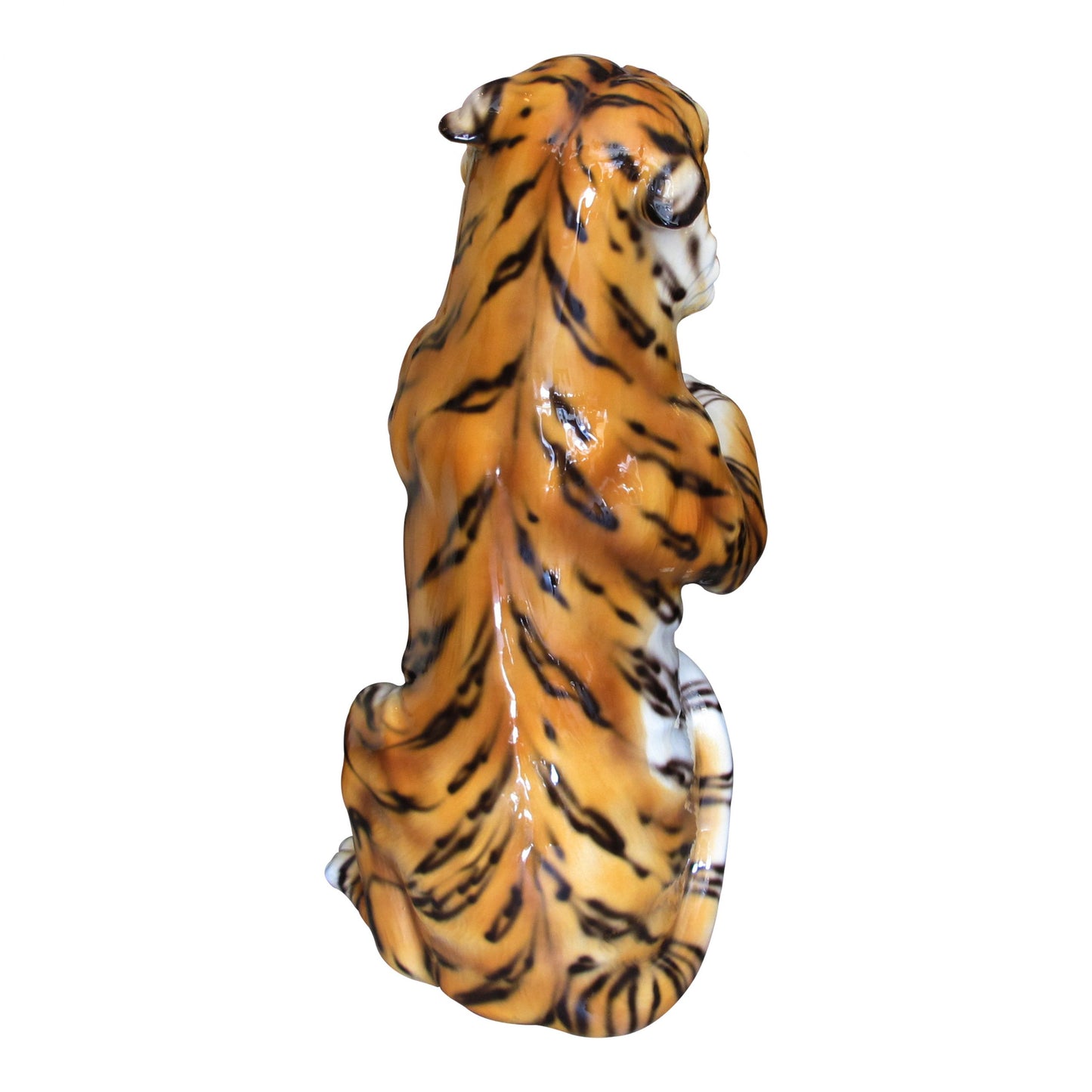 1980s Italian Large Ceramic Sculpture Of A Standing Up Tiger