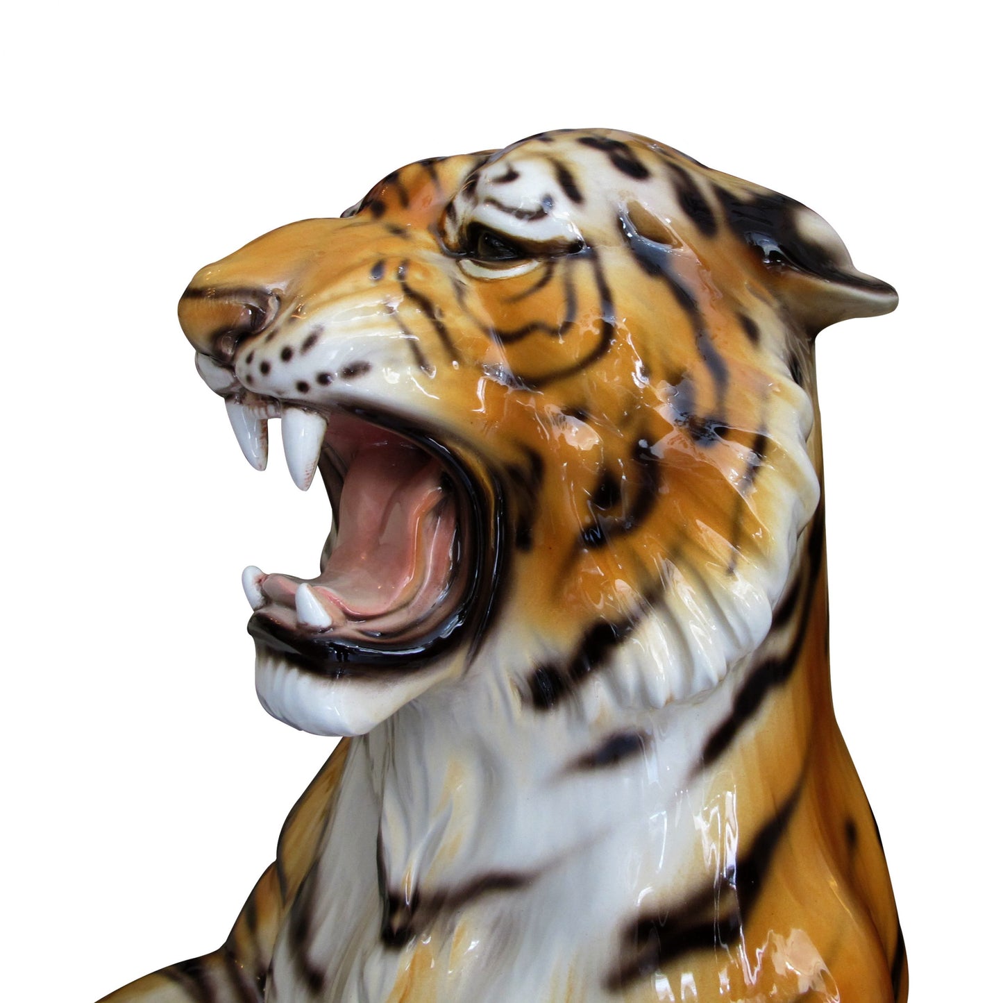 1980s Italian Large Ceramic Sculpture Of A Standing Up Tiger