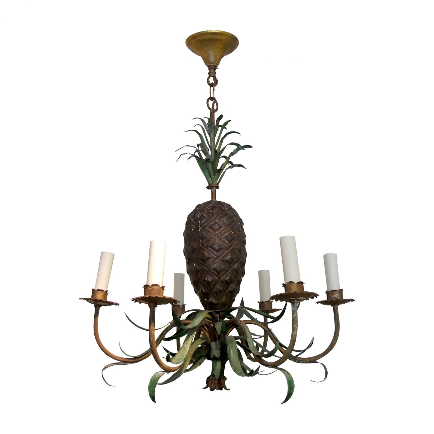 Mid-Century French Handcrafted Organic Pineapple Shaped Chandelier