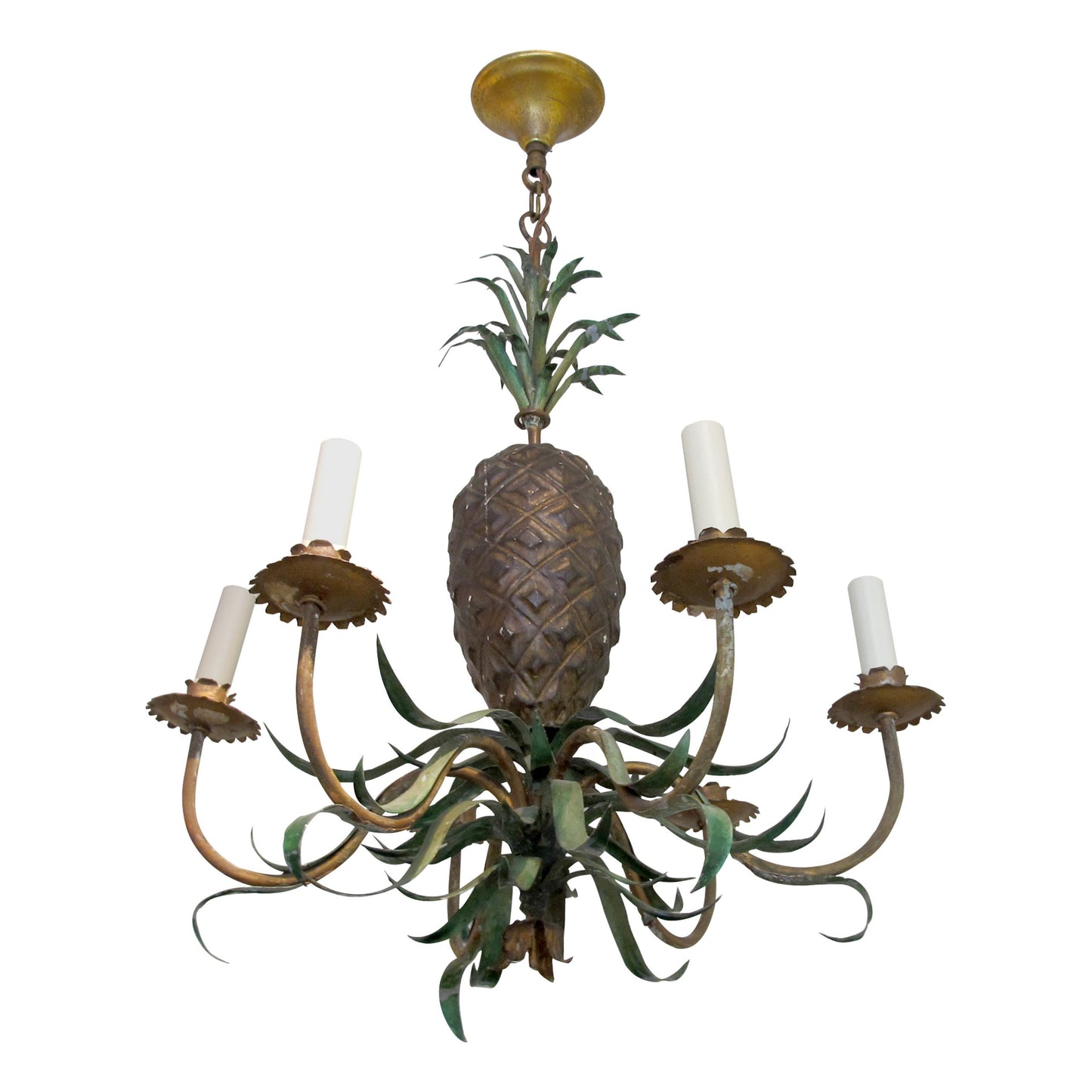 Mid-Century French Handcrafted Organic Pineapple Shaped Chandelier