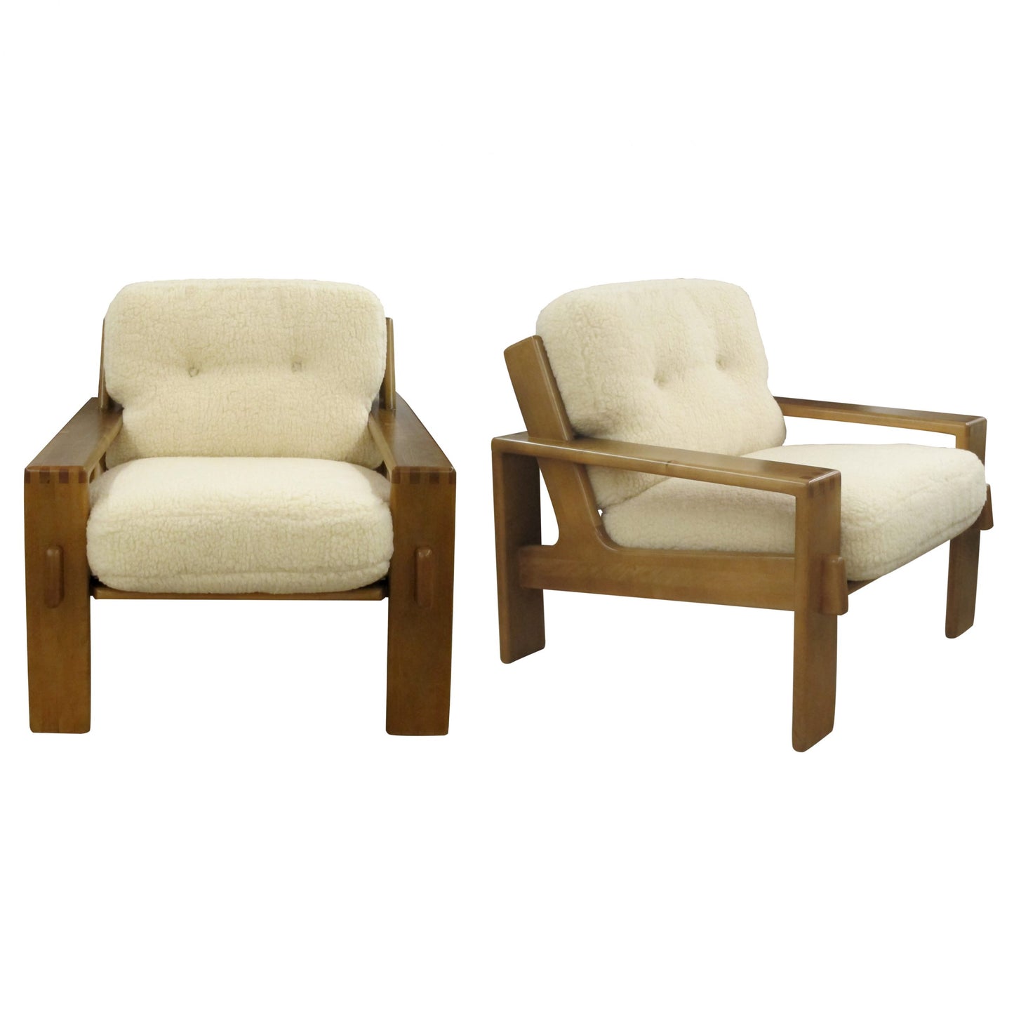 1970s Finnish Pair Of Armchairs With An Oak Frame Newly Upholstered