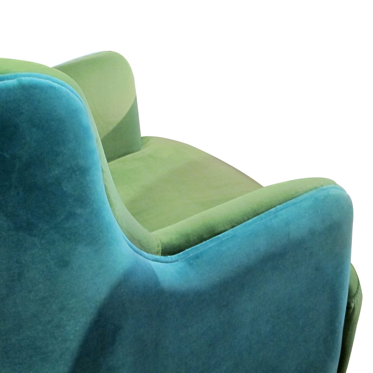 Custom Made Pair Of Armchairs Upholstered In Two Tones Fabric