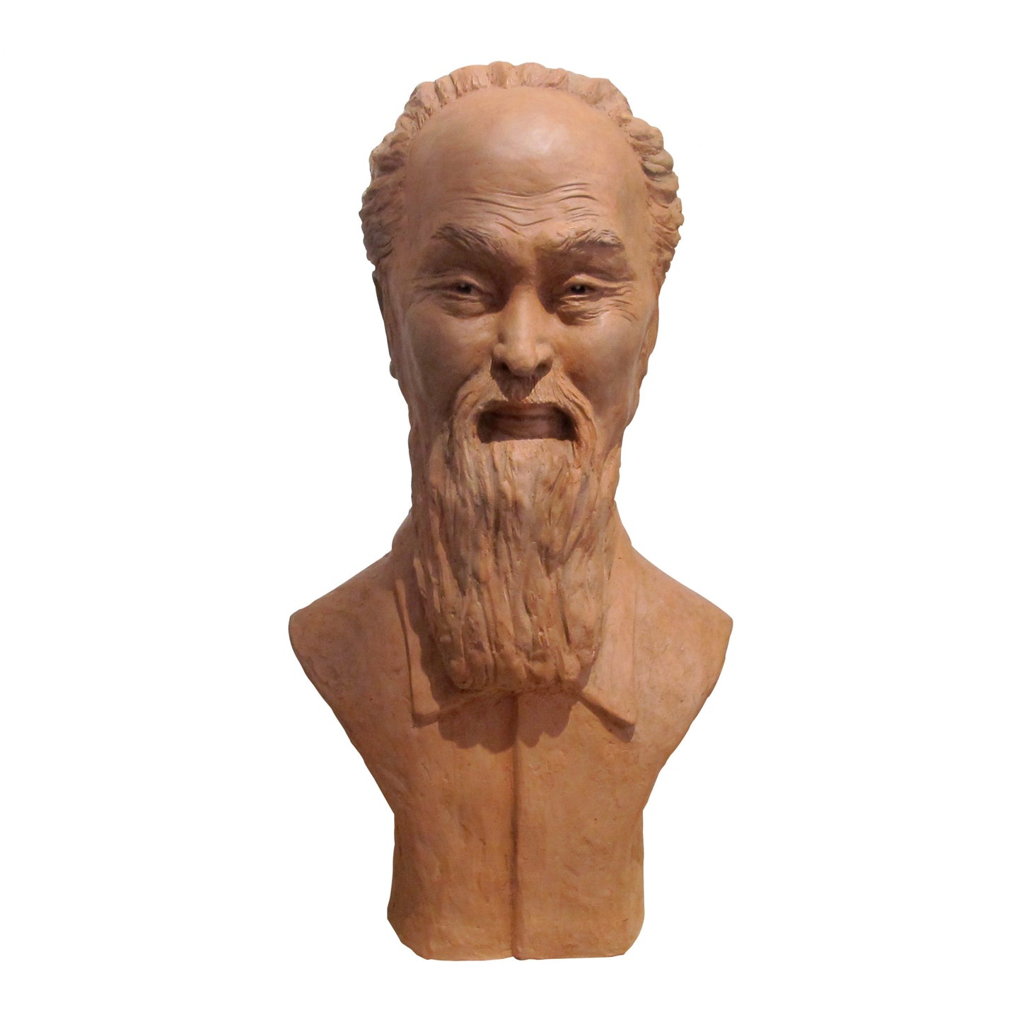 1950s French Terracotta Bust Sculpture Of A Chinese Man