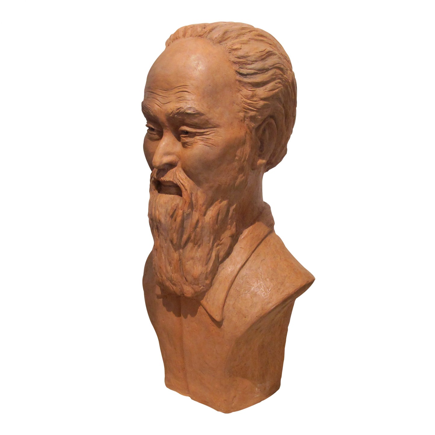 1950s French Terracotta Bust Sculpture Of A Chinese Man