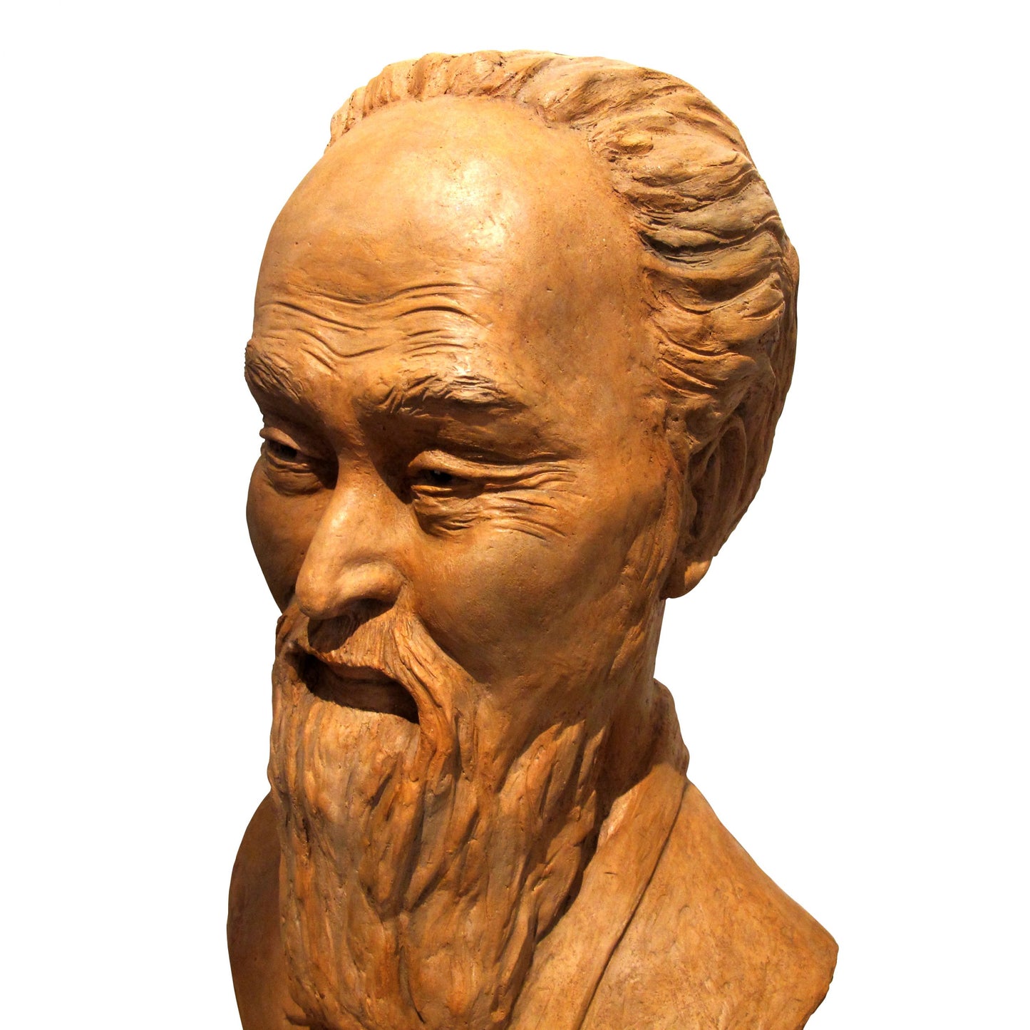 1950s French Terracotta Bust Sculpture Of A Chinese Man