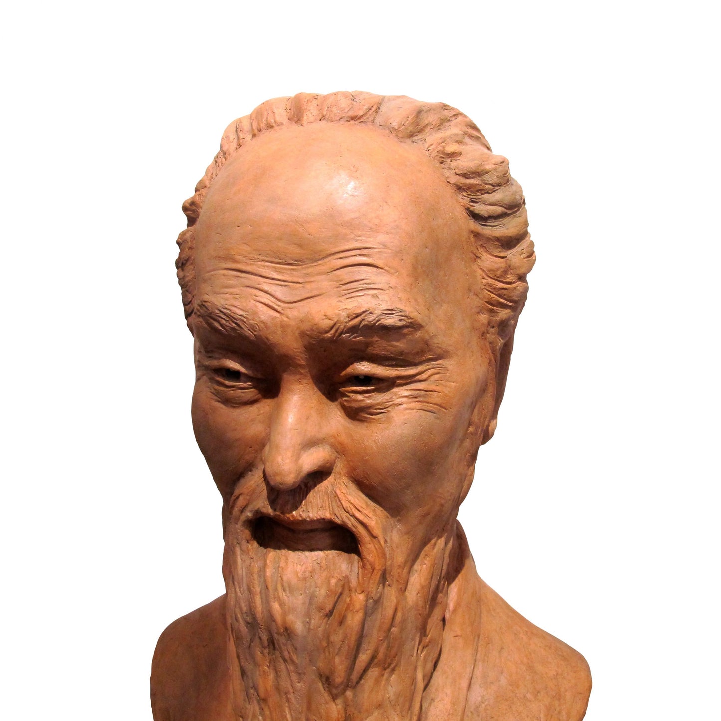 1950s French Terracotta Bust Sculpture Of A Chinese Man