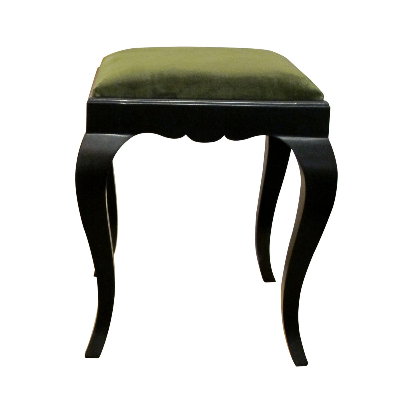 1930 Swedish Ebonized Pair Of Stools Newly Upholstered