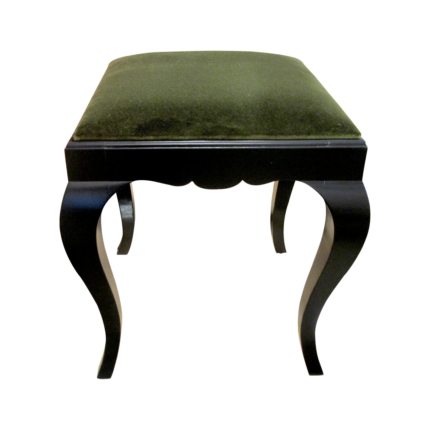 1930 Swedish Ebonized Pair Of Stools Newly Upholstered