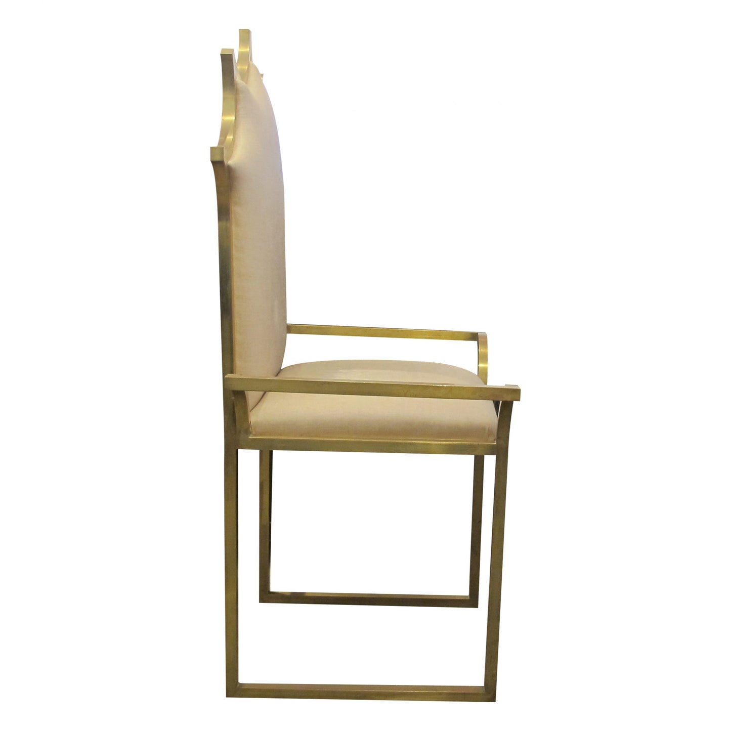 1980s French Occasional Throne Chair with Metallic Gold Frame