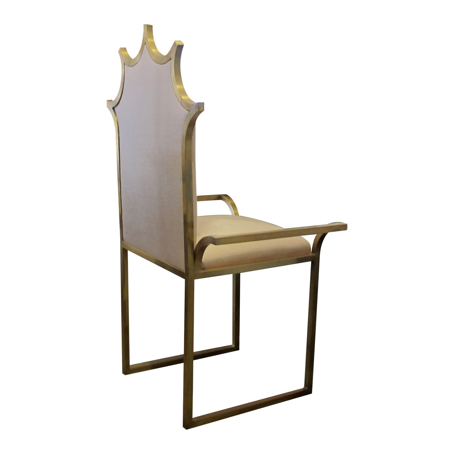 1980s French Occasional Throne Chair with Metallic Gold Frame