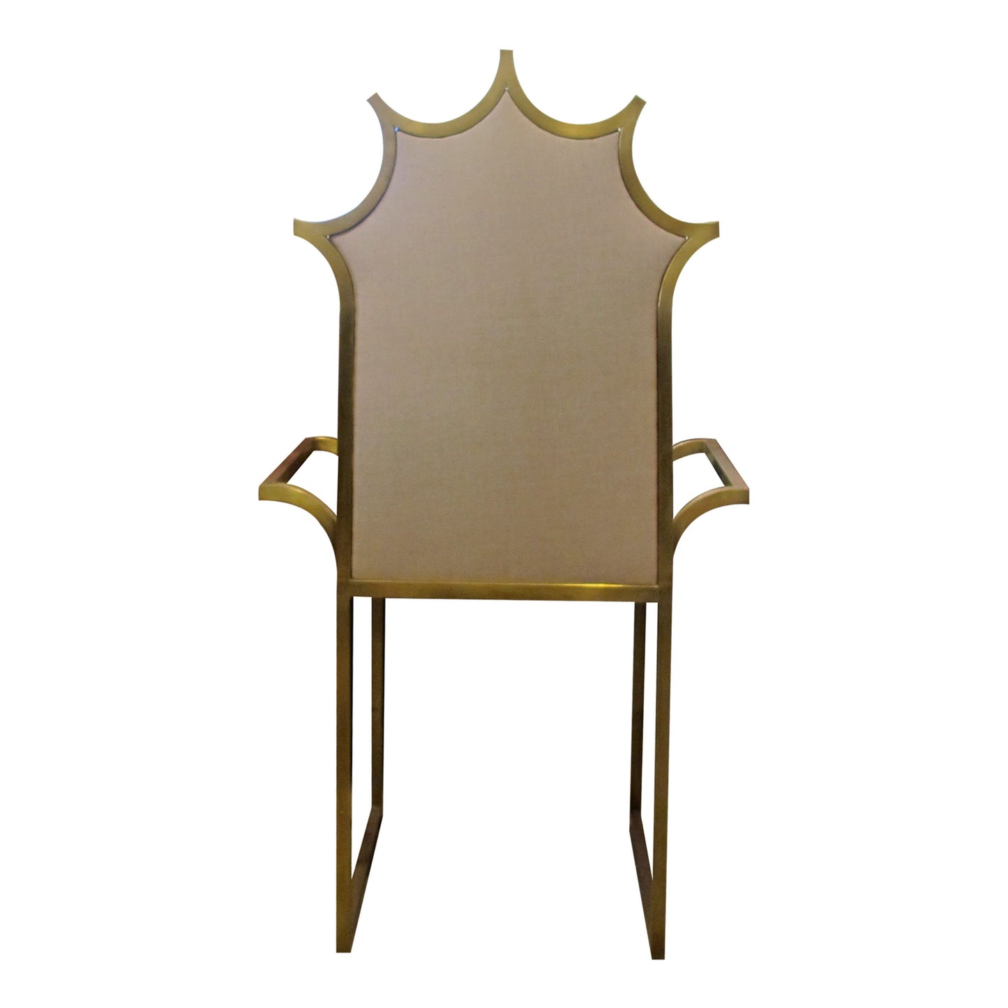 1980s French Occasional Throne Chair with Metallic Gold Frame