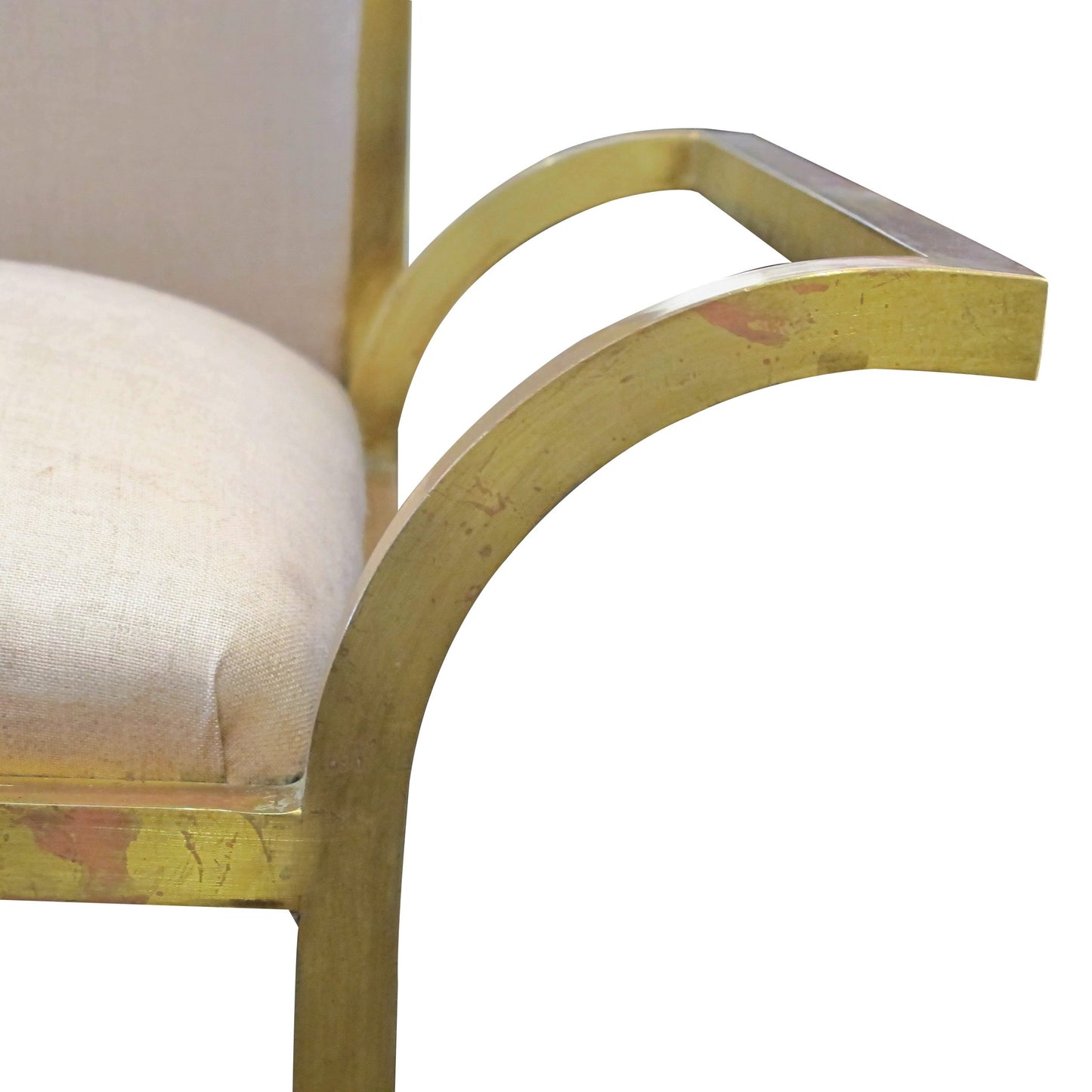 1980s French Occasional Throne Chair with Metallic Gold Frame