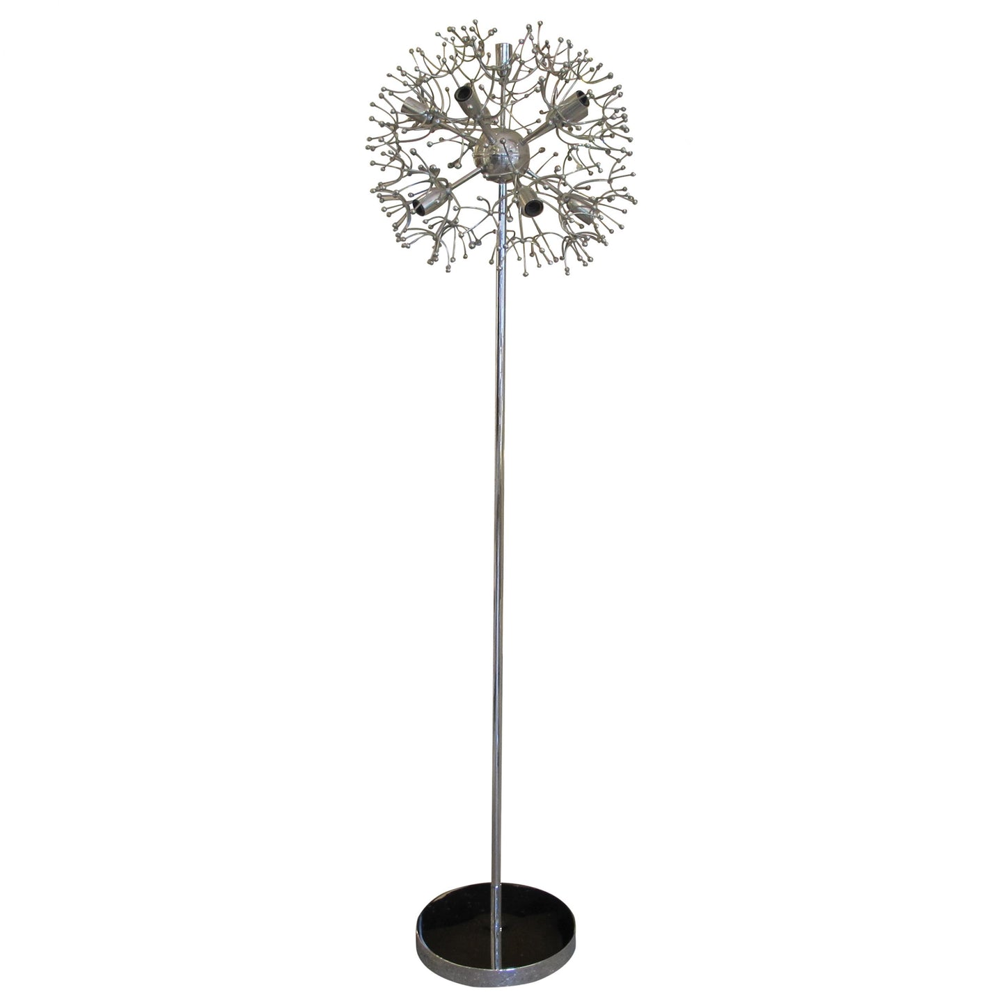 1970s Italian Large Chrome “Sputnik” Floor Lamp by Gaetano Scolari