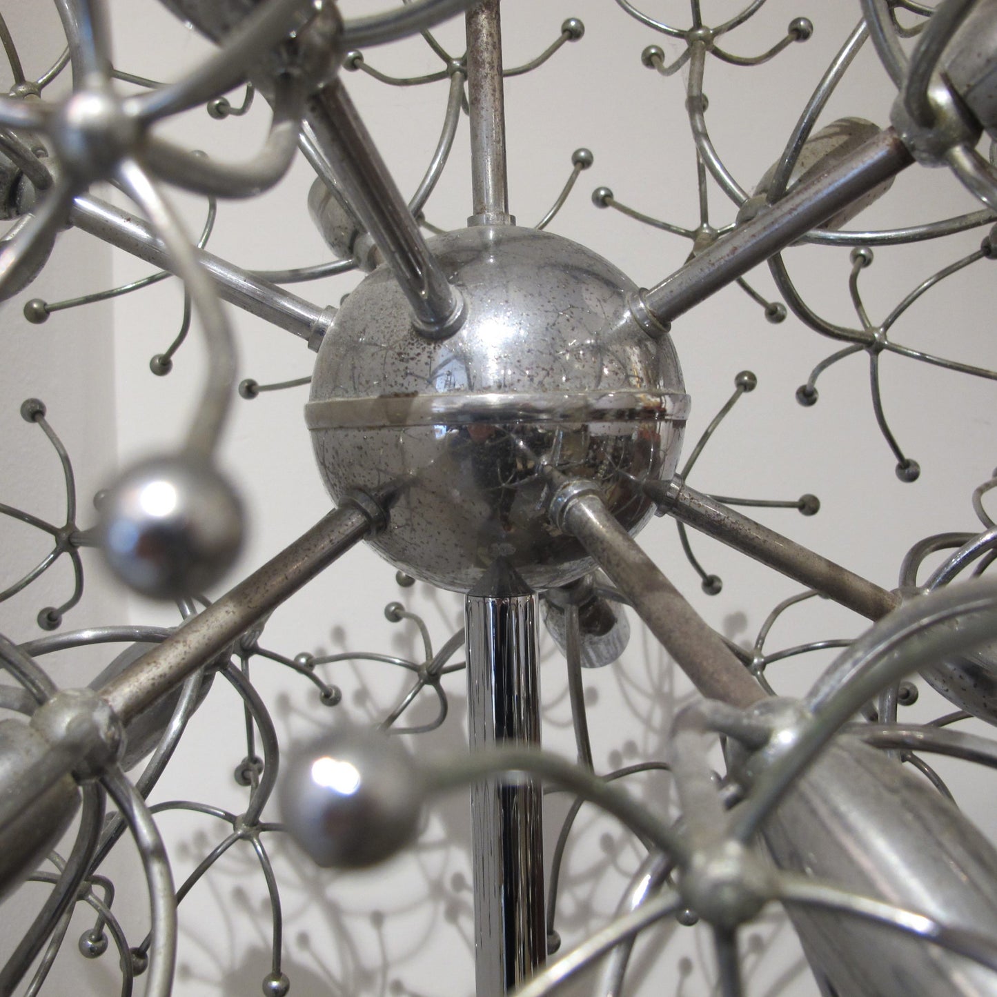 1970s Italian Large Chrome “Sputnik” Floor Lamp by Gaetano Scolari