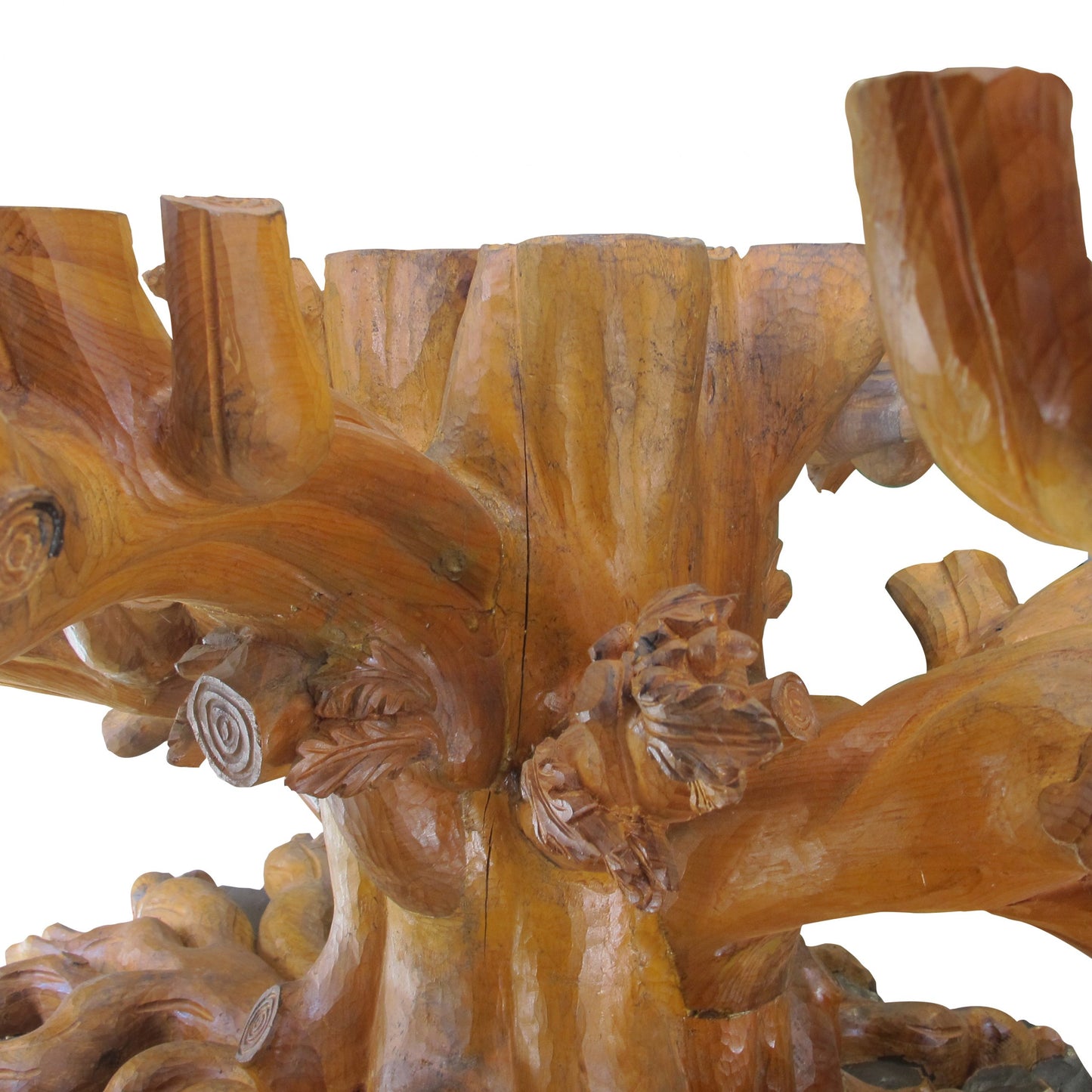 1960s Italian Hand-Carved Tree Shaped Large Dining/Centre Table Base by Bartolozzi e Maioli